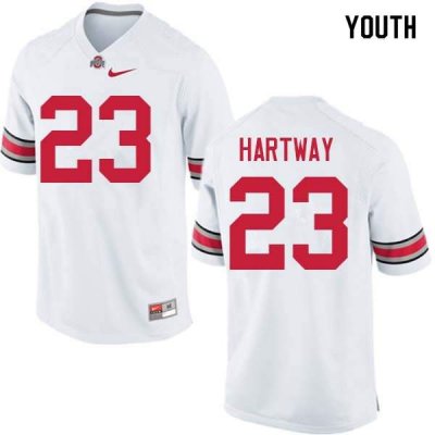 NCAA Ohio State Buckeyes Youth #23 Michael Hartway White Nike Football College Jersey PQW8645OQ